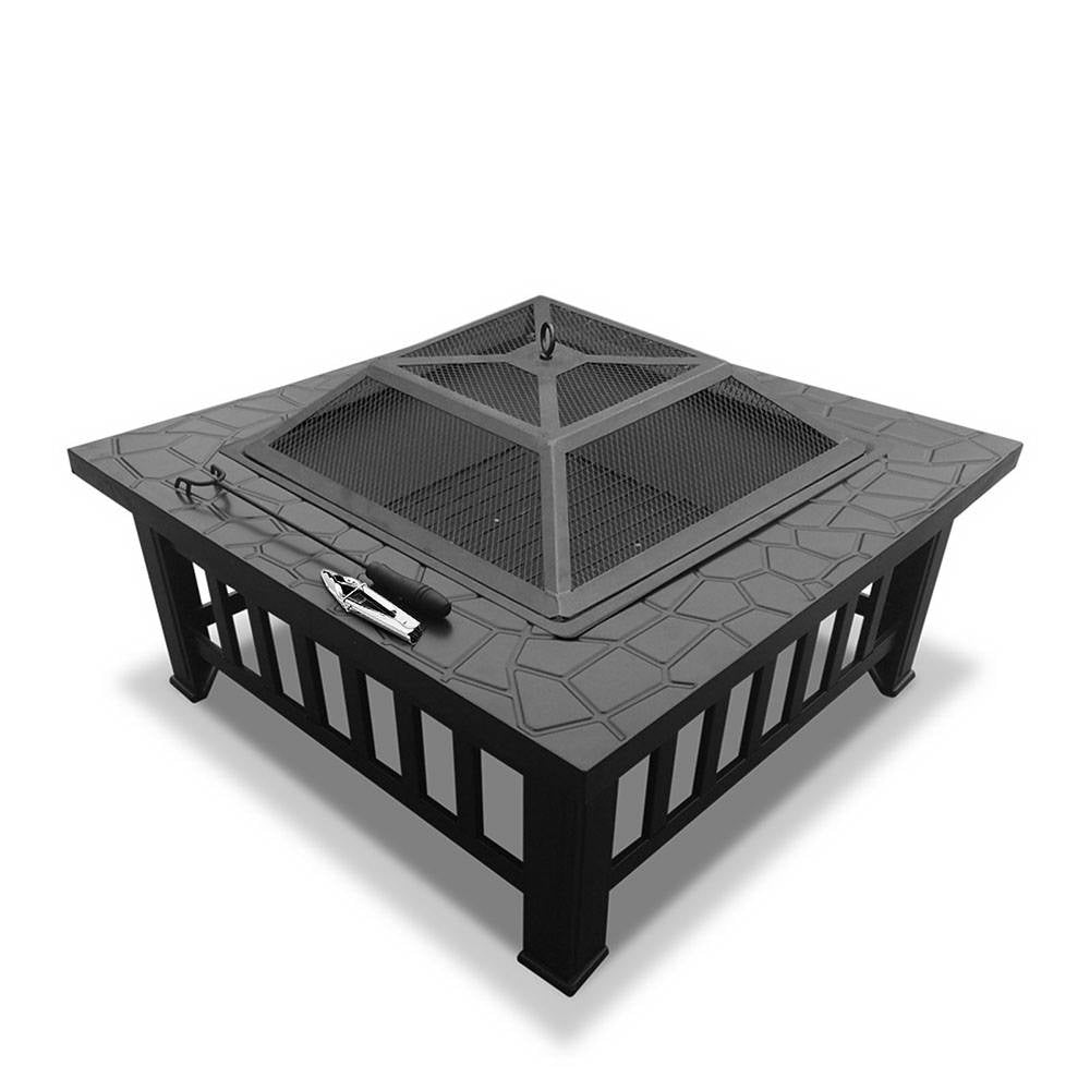 NNEDSZ Outdoor Fire Pit Table Grill Fireplace Stone Pattern-0