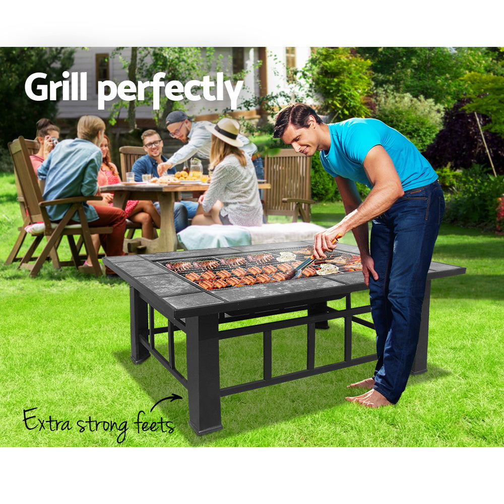 NNEDSZ Pit BBQ Grill Stove Table Ice Pits Patio Fireplace Heater 3 IN 1-4