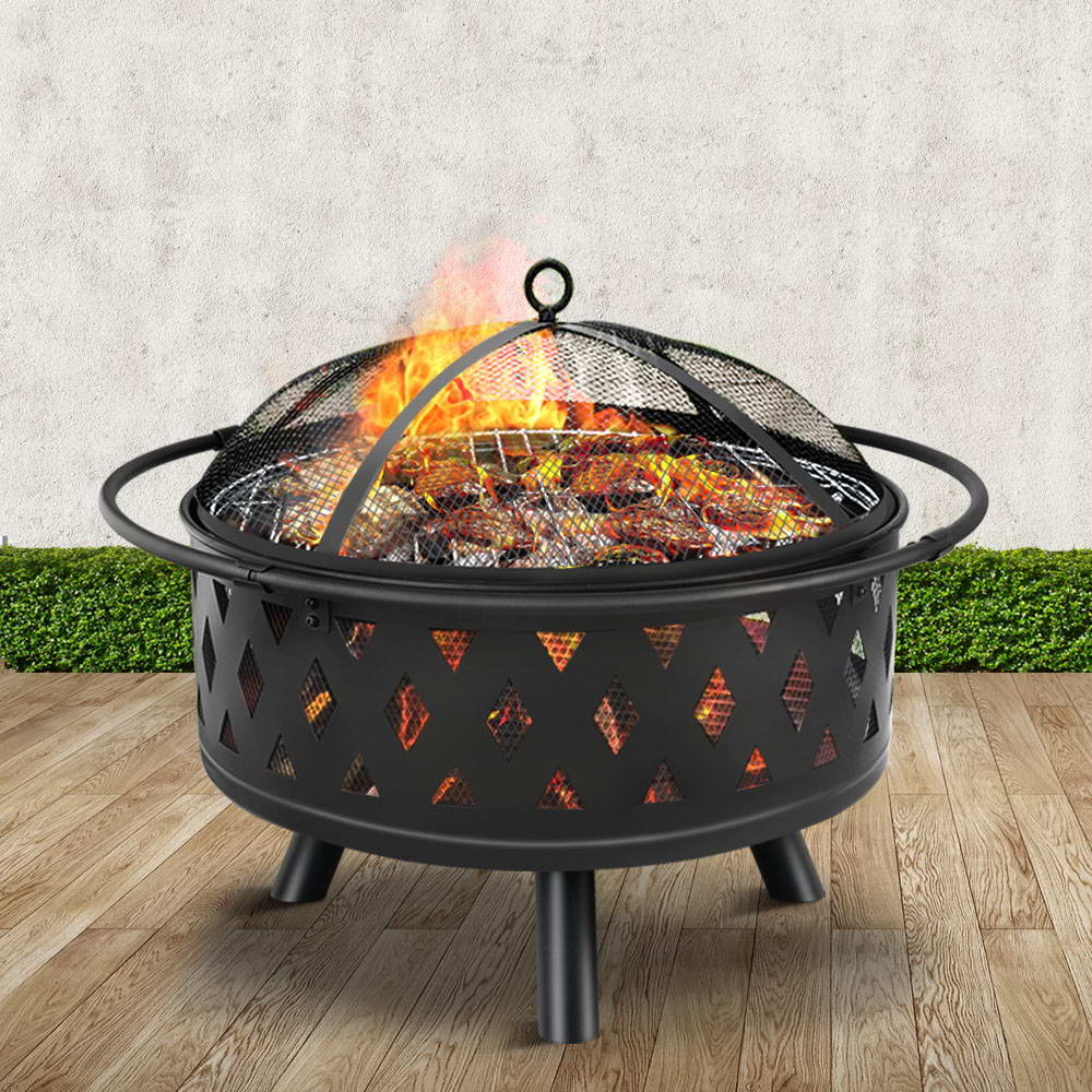 NNEDSZ Pit BBQ Charcoal Grill Ring Portable Outdoor Kitchen Fireplace 32-3
