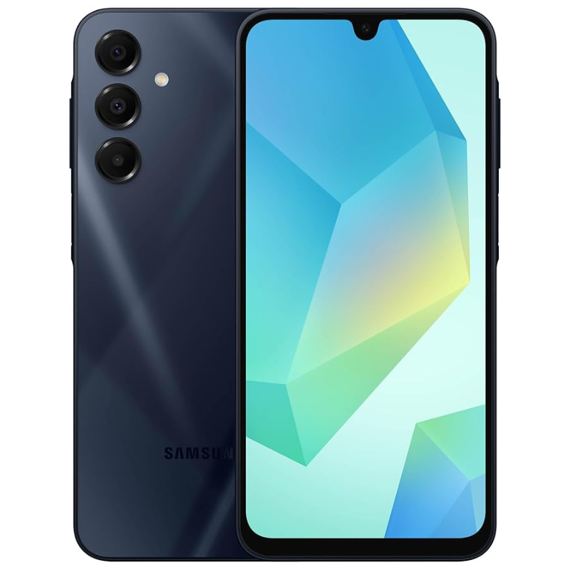 Samsung Galaxy A16 5G 2025 Smartphone Blue Black Front View