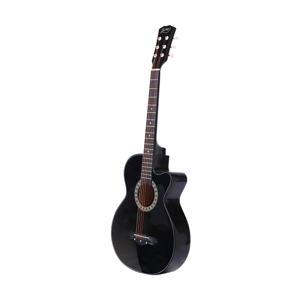 NNEDSZ 38 Inch Wooden Acoustic Guitar with Accessories set Black-2
