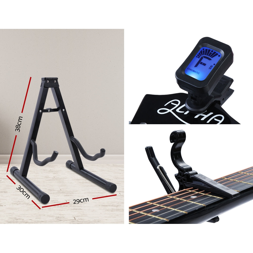 NNEDSZ 38 Inch Wooden Acoustic Guitar with Accessories set Black-3