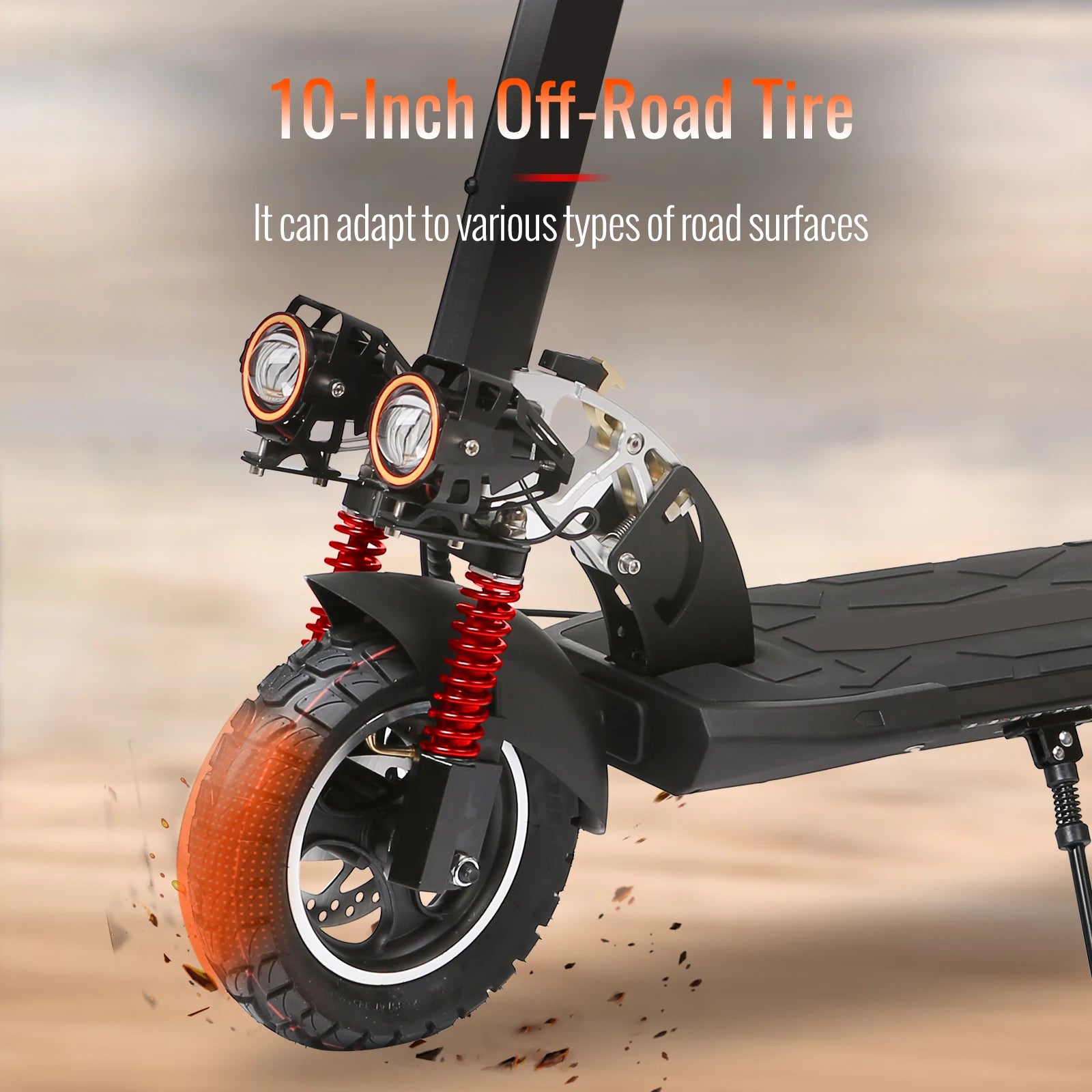 10Inch Off-Road Tire Portable E-scooter SUNNIGOO 800W 48V15Ah Scooter for Adults Big Power-2