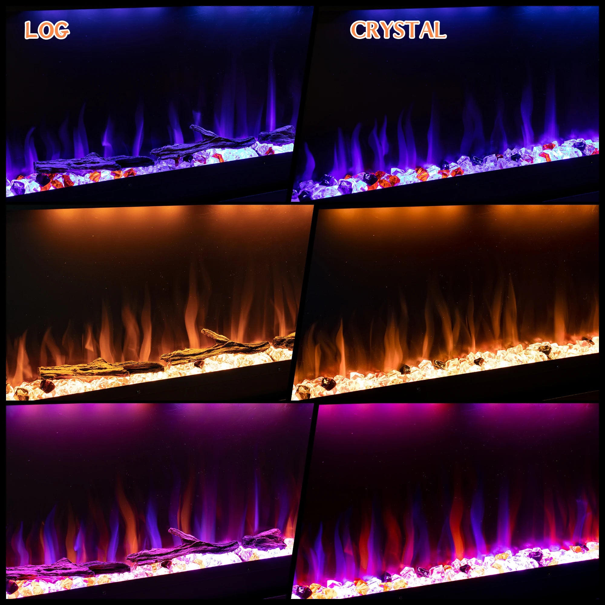 Luxstar 42-Inch Modern Electric Fireplace Heater Recessed and Wall-Mounted for Household and Hotel Use Hot Sale-4