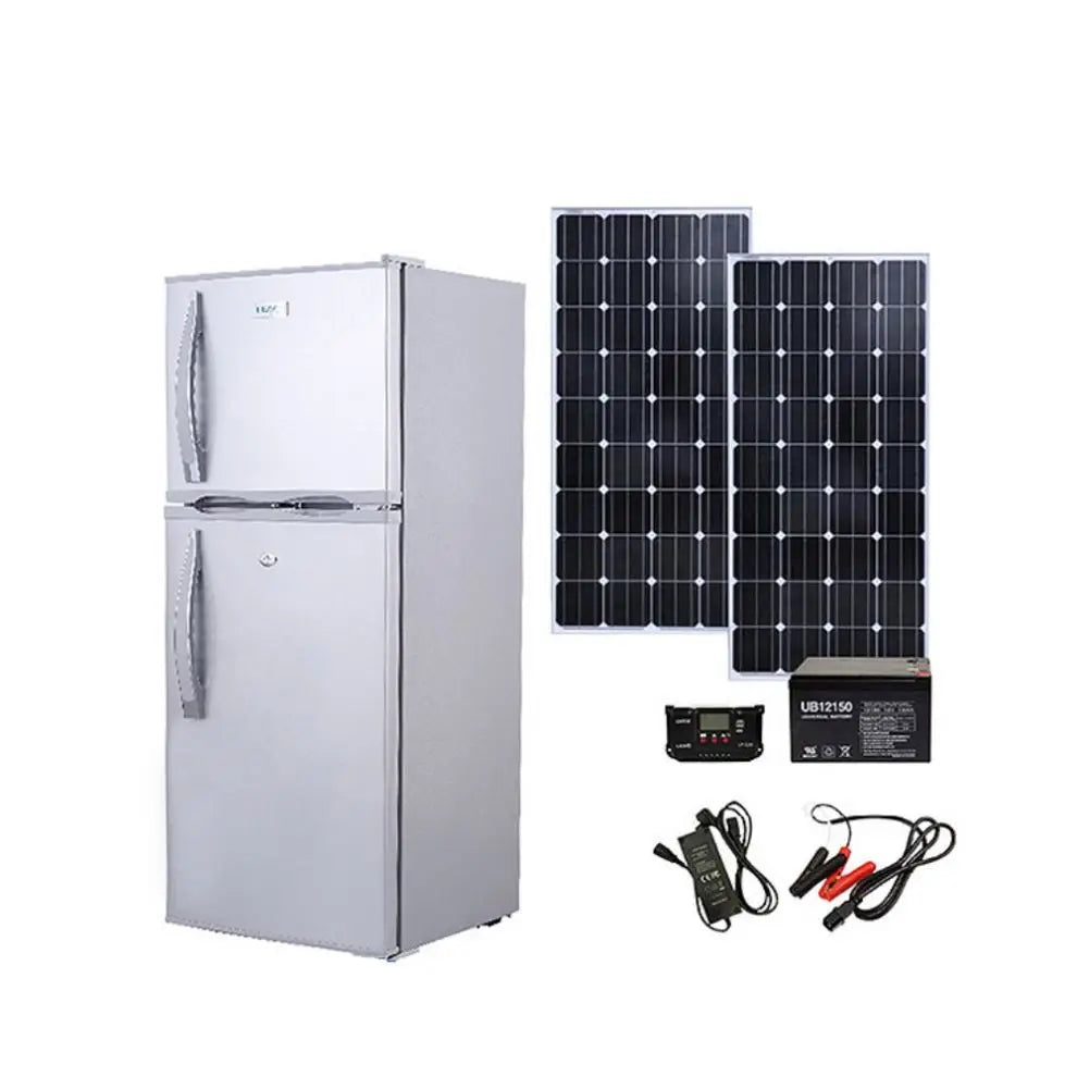 Single Double Door 12V 24V Solar Panel Energy Powered Freezer Refrigerator Fridge Solar Refrigerator Deep Freezer-0
