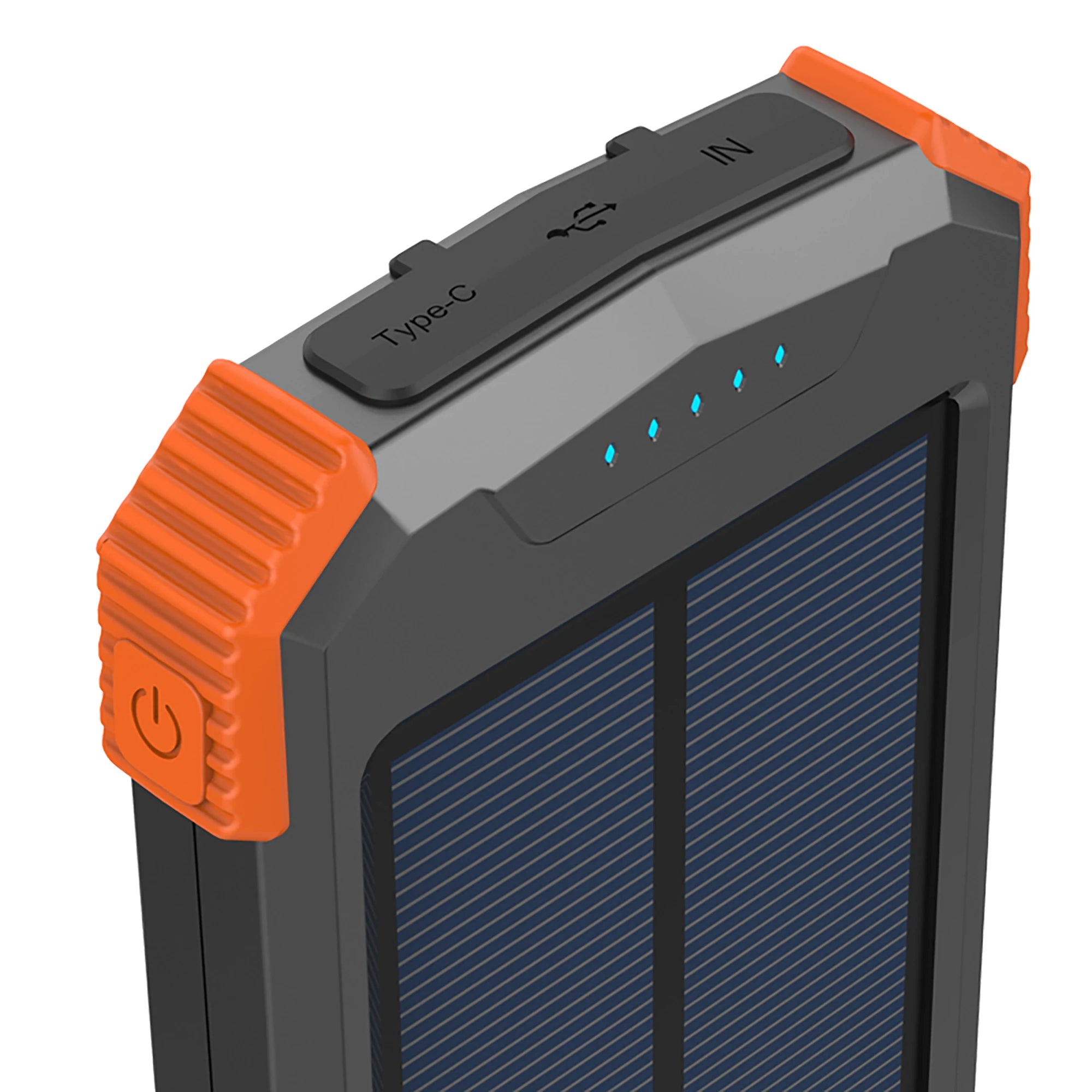 20000mAh Solar Power Bank with External Battery Pack Type C Input Port Dual Flashlight Compass Solar Panel Equipped Power Bank-2