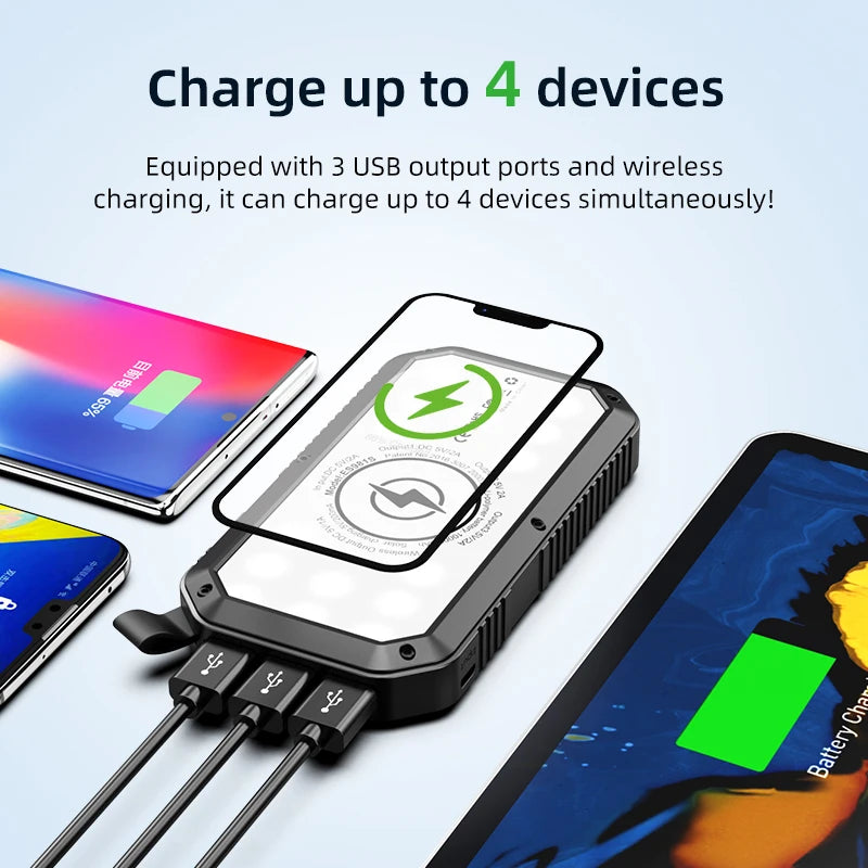 NEW Waterproof Solar Power Bank 10000mah Dual USB ABS Solar Battery Charger Travel Powerbank for All Phone-3