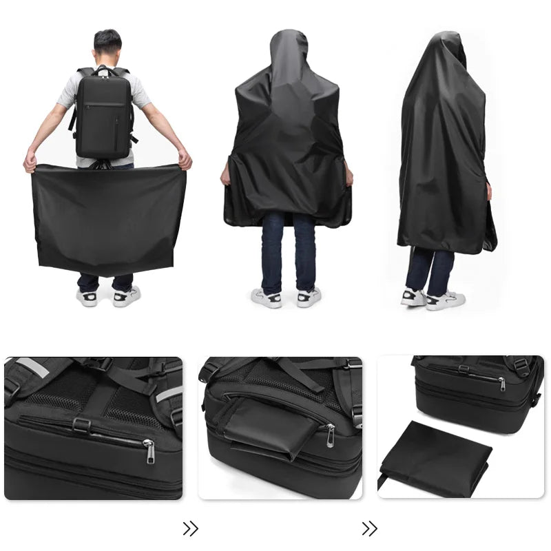 New Multifunction Large Capacity Usb Raincoat Backpack Business Travel Laptop Backpack Bag Men-2