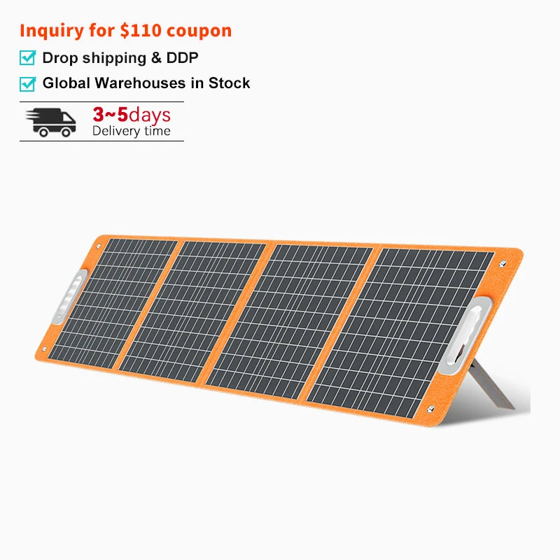 Monocrystalline 100W Solar Charger Charging Power Station Camping Folding Foldable Portable Solar Panels for Mobile Cell Phone-0