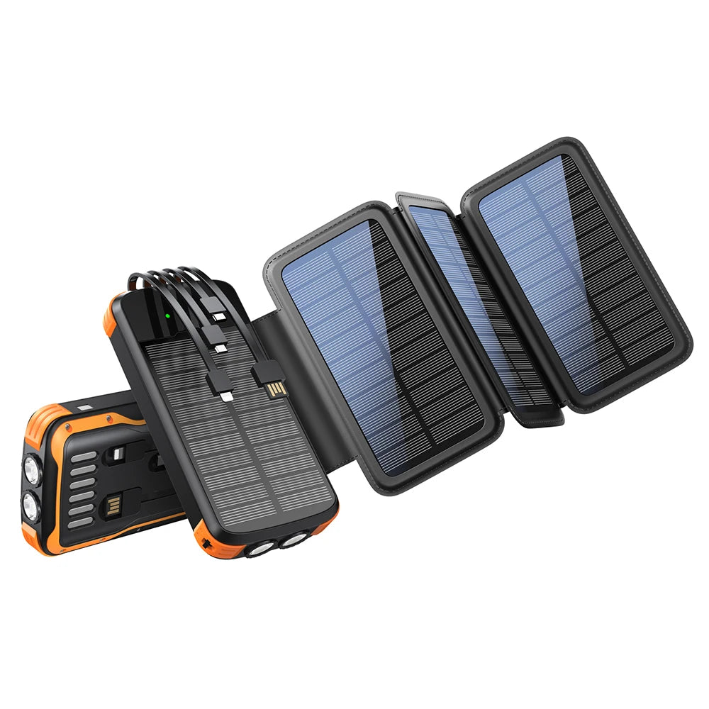 2025 Best Selling Products 4 Solar Cell Panel Large Capacity 20000mAh Portable Waterproof for Iphone Charger Solar Powerbank-1