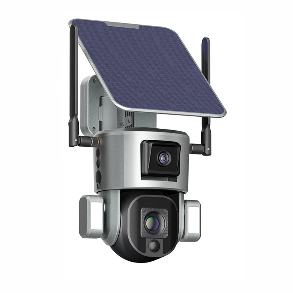 4K Dual Lens Solar WIFI Camera IP66 Outdoor Waterproof Two-Way Audio Solar Panel 6W TF Card( Max 128GB) & Cloud-1