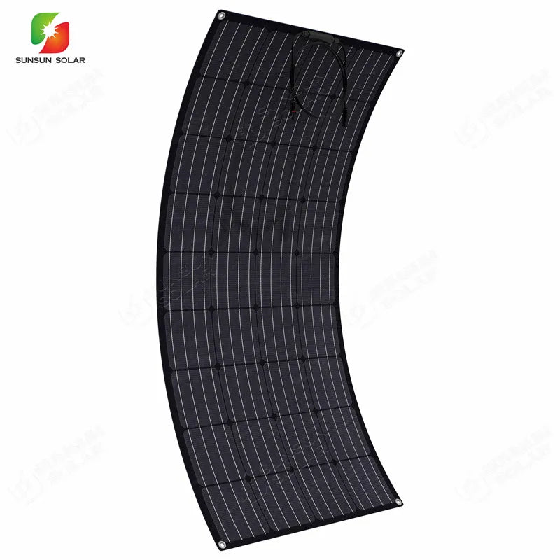 New Promotion ALL BLACK 200W 210W 18V ETFE Monocrystalline Silicon Flexible Solar Panel Semi-Flexible PV Flex Solar Panel-2