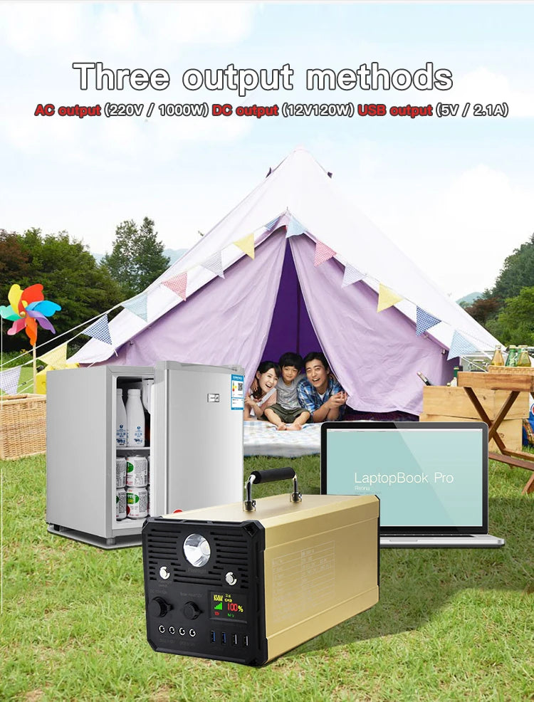 Multifunction 1000w 12v Portable Solar Generator Charging Mobile Power Supply Portable Power Station-3
