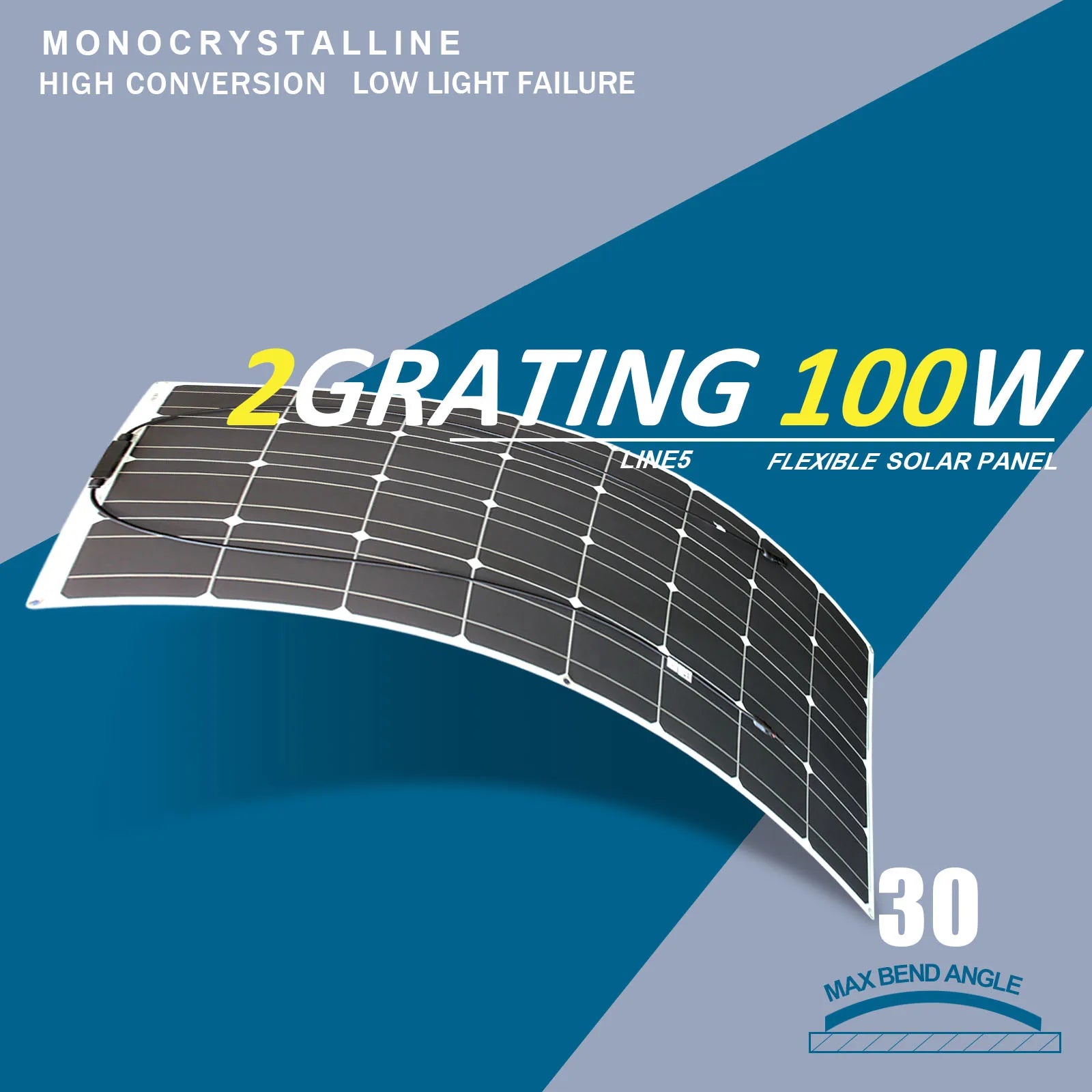 Factory Direct Supply 100W Mono Flexible Solar Panel for Camping for Outdoor Adventures-1