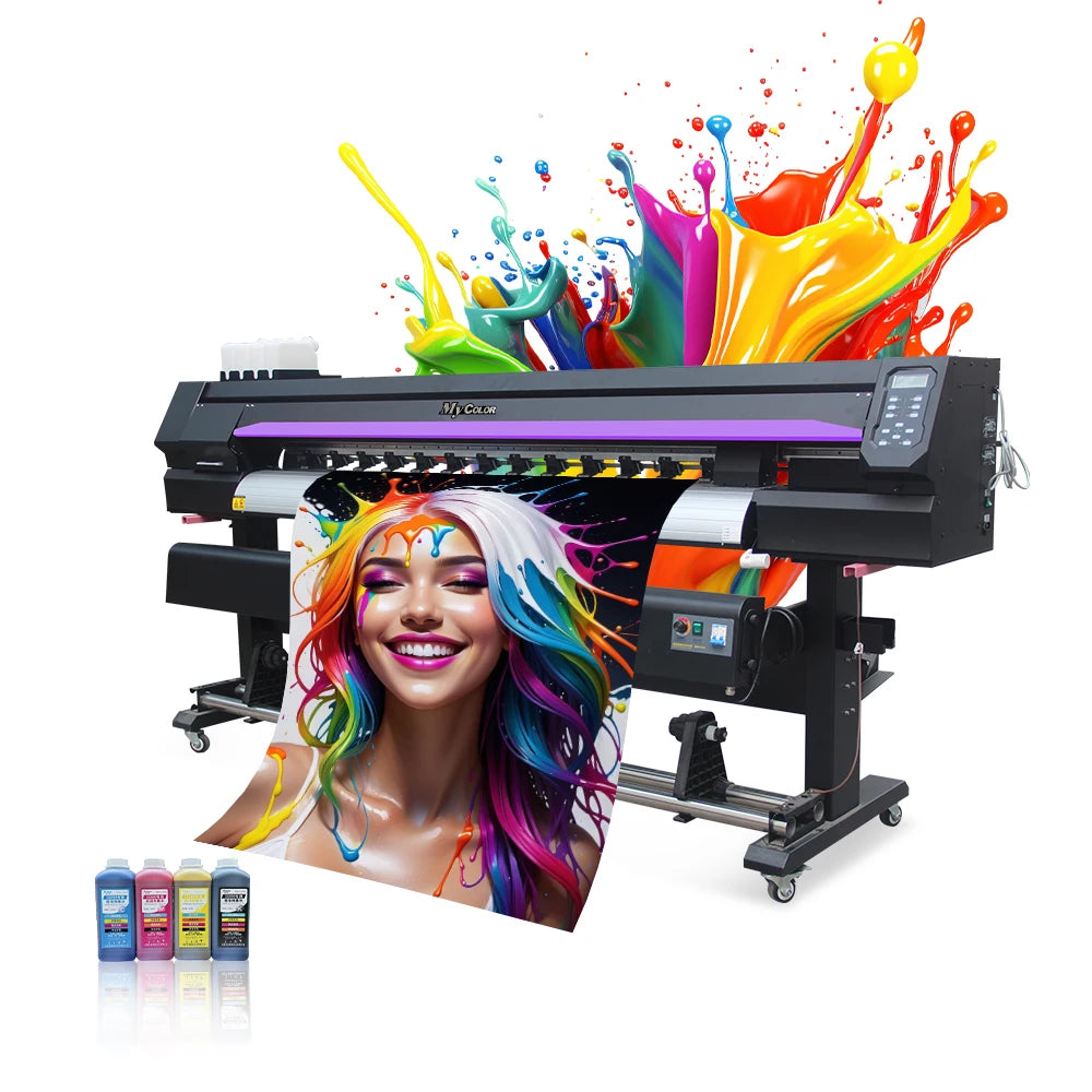 1.6m 1.8m Digital Large Format Sticker Paper Inkjet Printer I3200 Xp600 Head Eco Solvent Printer Machines for Small Businesses-0