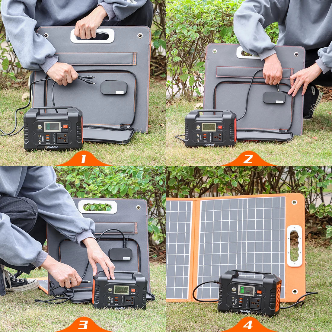 Flashfish Hot Selling Monocrystalline Silicon Solar Panels Foldable 60W Portable Panels Solar for Outdoor-2