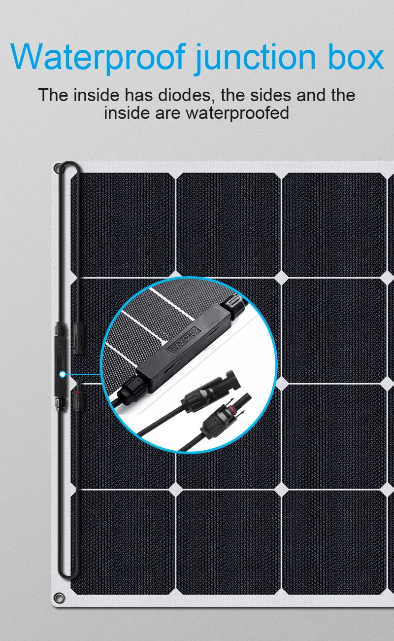 135W 22.8V ETFE Sunpower Cells High Efficiency Marine Semi Flexible Solar Panels for Yachts Boats RVs Cars Campervans Roofs-3