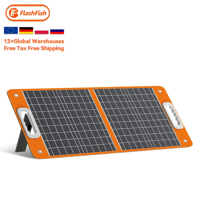 Monocrystalline 60W Solar Charger Charging Outdoor Camping 50w Folding Foldable Portable Solar Panels for Mobile Cell Phone-0