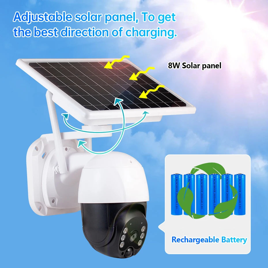 ICSEE 4MP 4G Wifi Outdoor Solar Camera CCTV Powered Wireless 4G PTZ Camera Solar Panel 4G ICSEE Wifi Security Camera-1