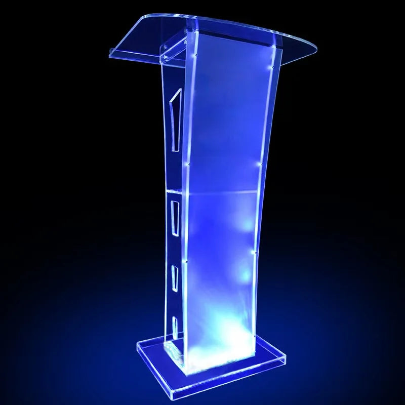 Creative Transparent Acrylic Podium Desk Assembly MC School Lecture Platform Customization-2
