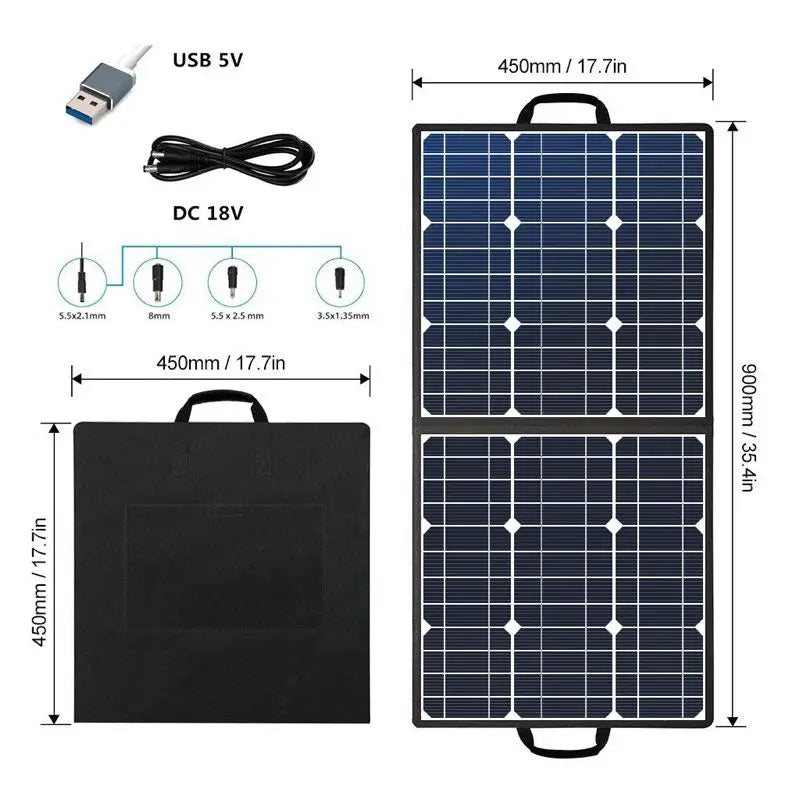 Free Shipping USA Warehouse Delivery FF Flashfish 18V 50W Watt Folding Foldable Portable Solar Panels for Outdoor Camping-1