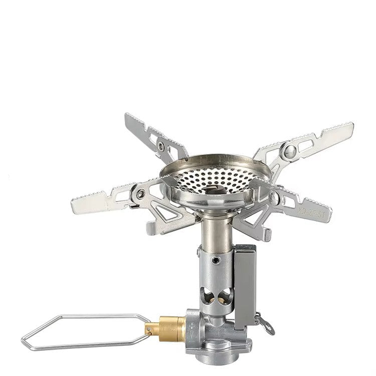 Adjustable Mini Camping Gas Stove Silver-0