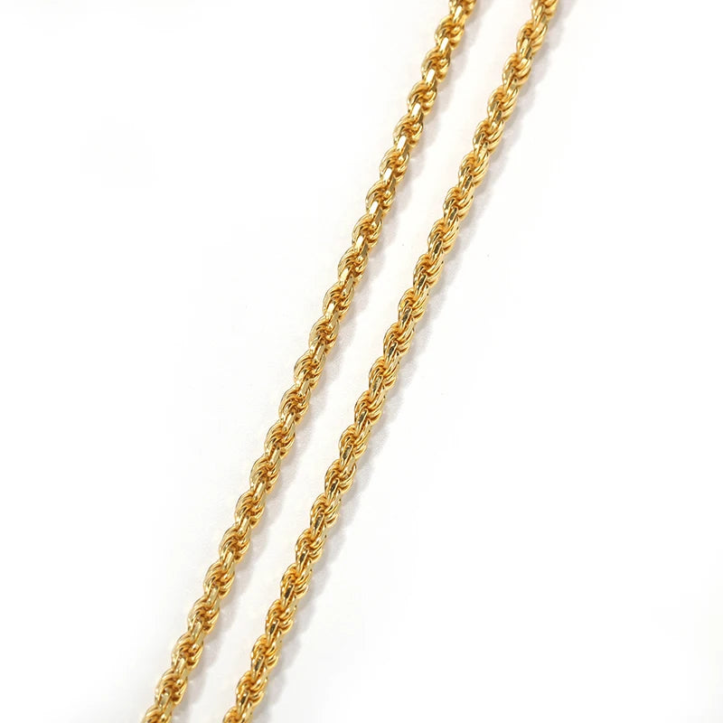 Blues Hip Hop High Quality 3mm Diamond Cut Rope Chain Personalized Twist Chain 925 Sterling Silver-2