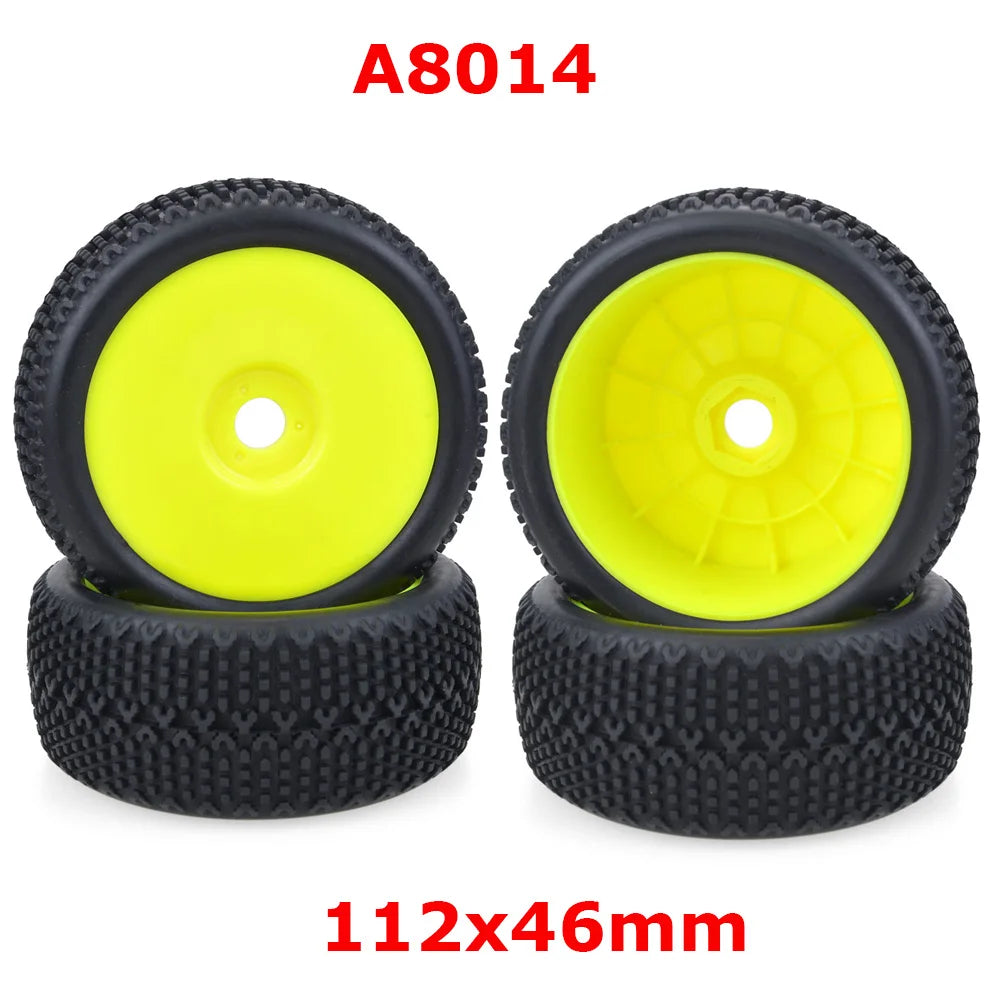 4PCS 1/8 RC Off-Road Tyre 120MM 112MM Buggy Car Tires Wheels 17Mm Hub Hex Wheel Rim for 1/8 RC Car Redcat Team HSP-6