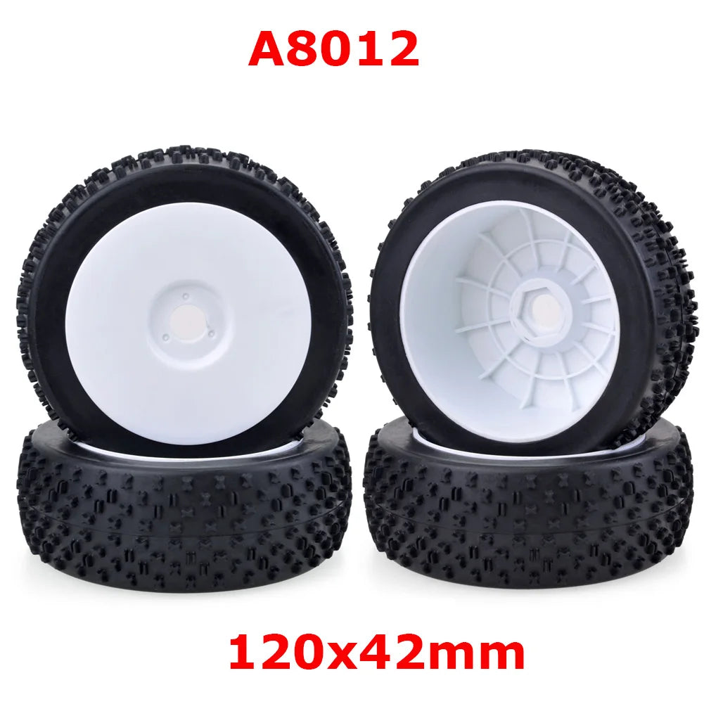 4PCS 1/8 RC Off-Road Tyre 120MM 112MM Buggy Car Tires Wheels 17Mm Hub Hex Wheel Rim for 1/8 RC Car Redcat Team HSP-8
