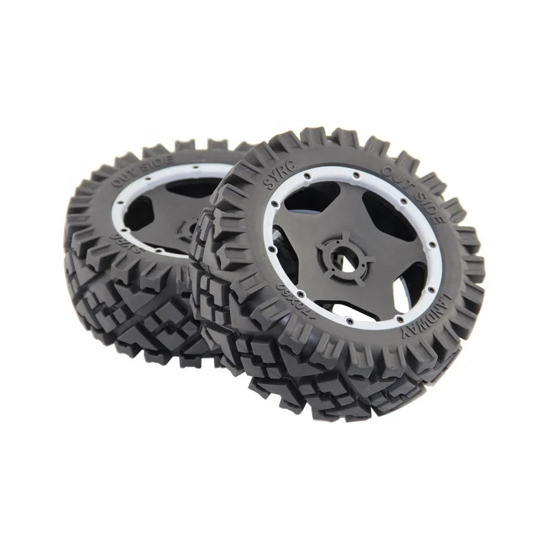 2pcs SY ROVAN Front Tires & Wheels Spare Parts for 1/5 SY HPI KM BAJA 5B RC Car Parts-0