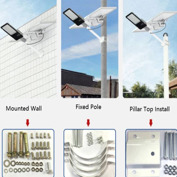 IP65 Rated Outdoor Engineering Street Lamps LED Light Optical Inductor Remote Control Separate Solar Panel for Rural Areas-5