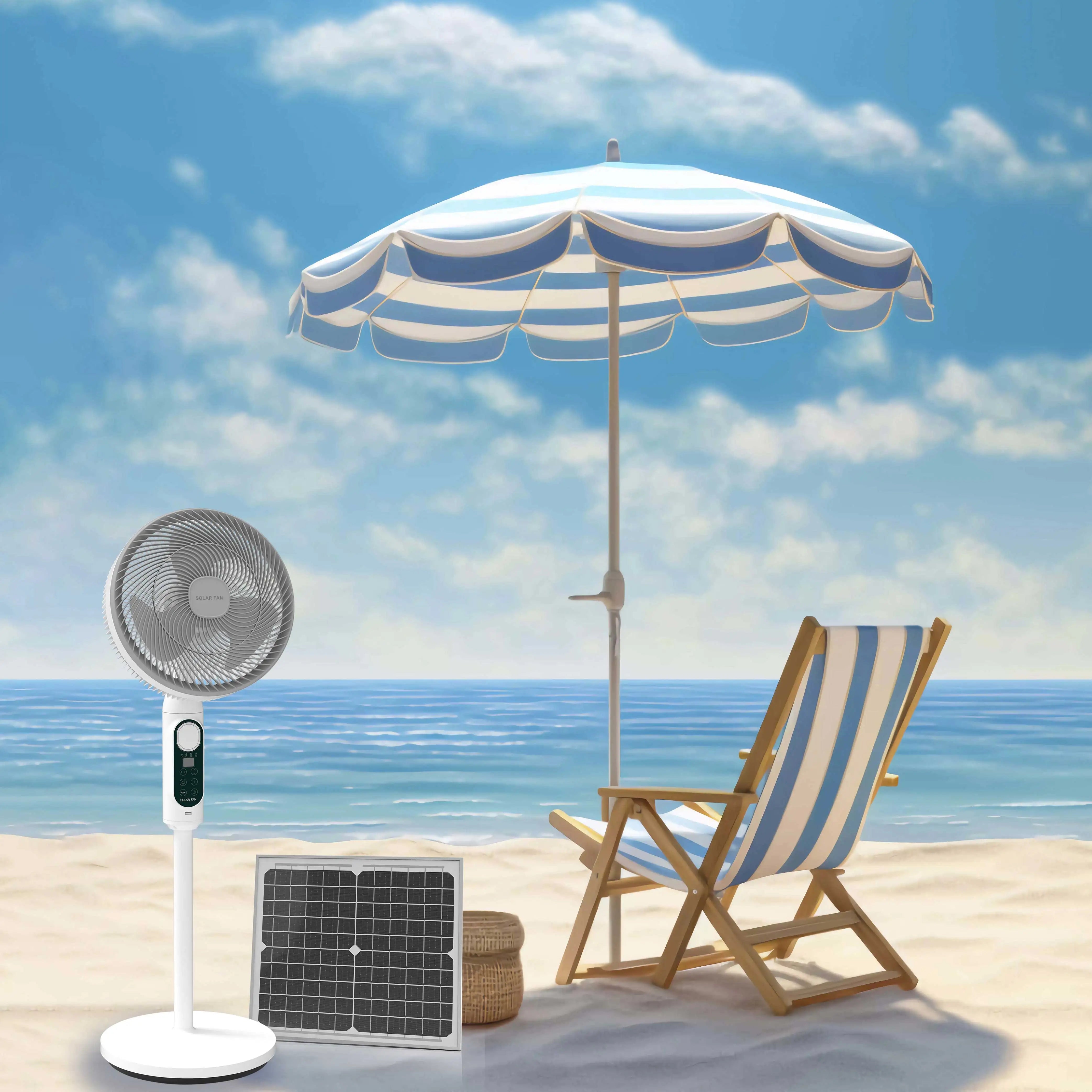 Power Dream Battery Chargeable Solar Powered Table Fan for Home with Solar Panel Included-3