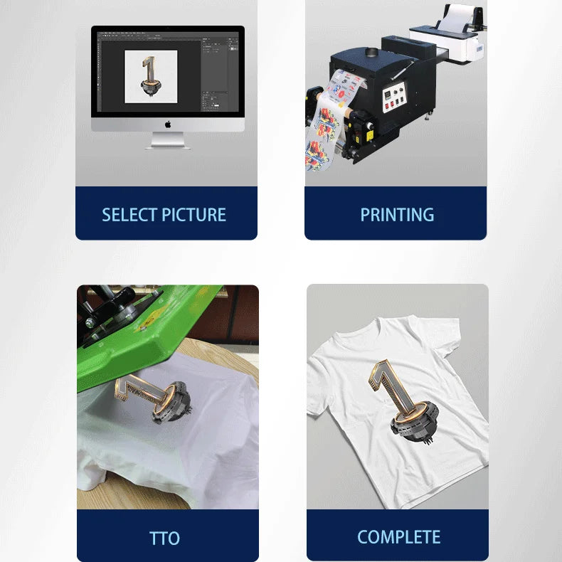 Roll to Roll Dtf Printer 30cm Width with Auto Powder Shaking and Drying Machine for A4 A3 Dtf Printing White Tonner Inkjet Print-4