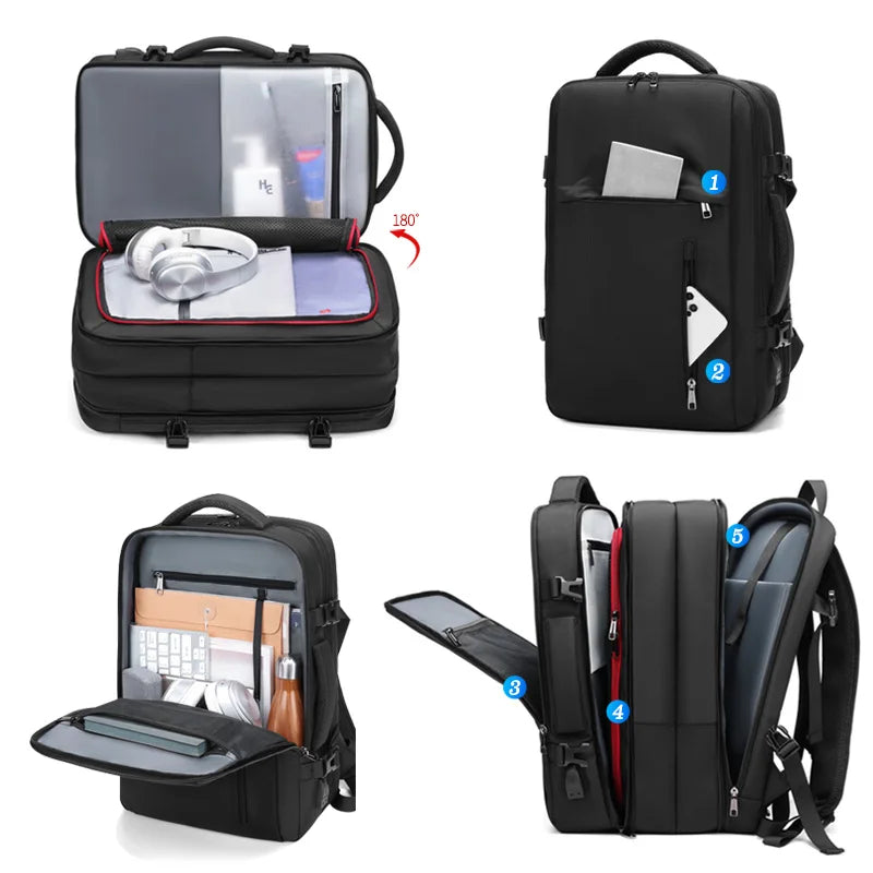New Multifunction Large Capacity Usb Raincoat Backpack Business Travel Laptop Backpack Bag Men-4