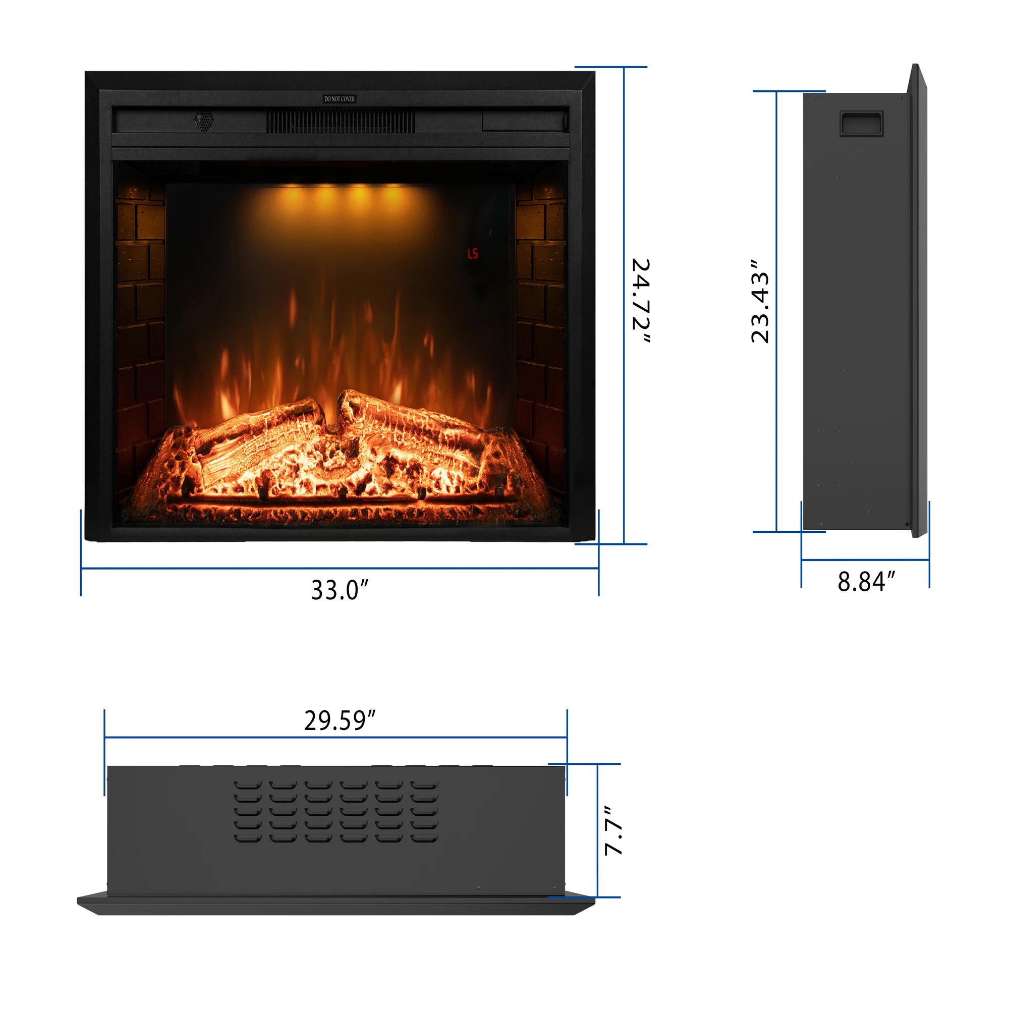 Luxstar 33-Inch Modern Electric Fireplace Insert Factory Wholesale Cheap Built-in Decorative with Heat for Household Use-4