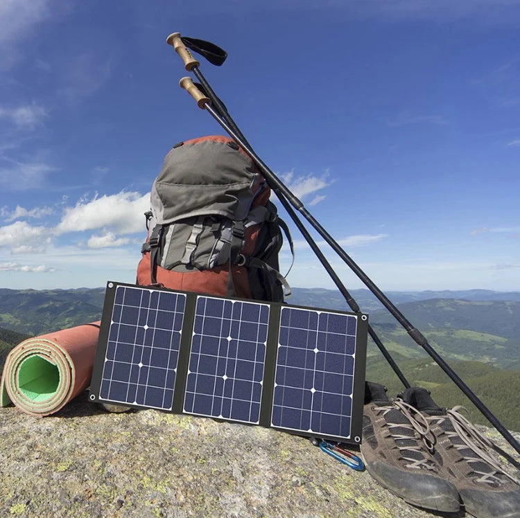 High Efficiency Mini Outdoor Portable Solar Panel 12v 18V 50w Foldable Solar Panels Flexible 60Watt 100watt for Camping Rving-2