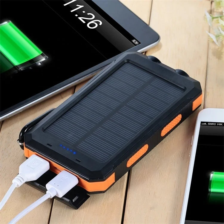 10000mah/20000mAh S11 with Solar Panel Portable Powerbank Dual USB Cell Phone Charger External Battery Power Bank with Light-5
