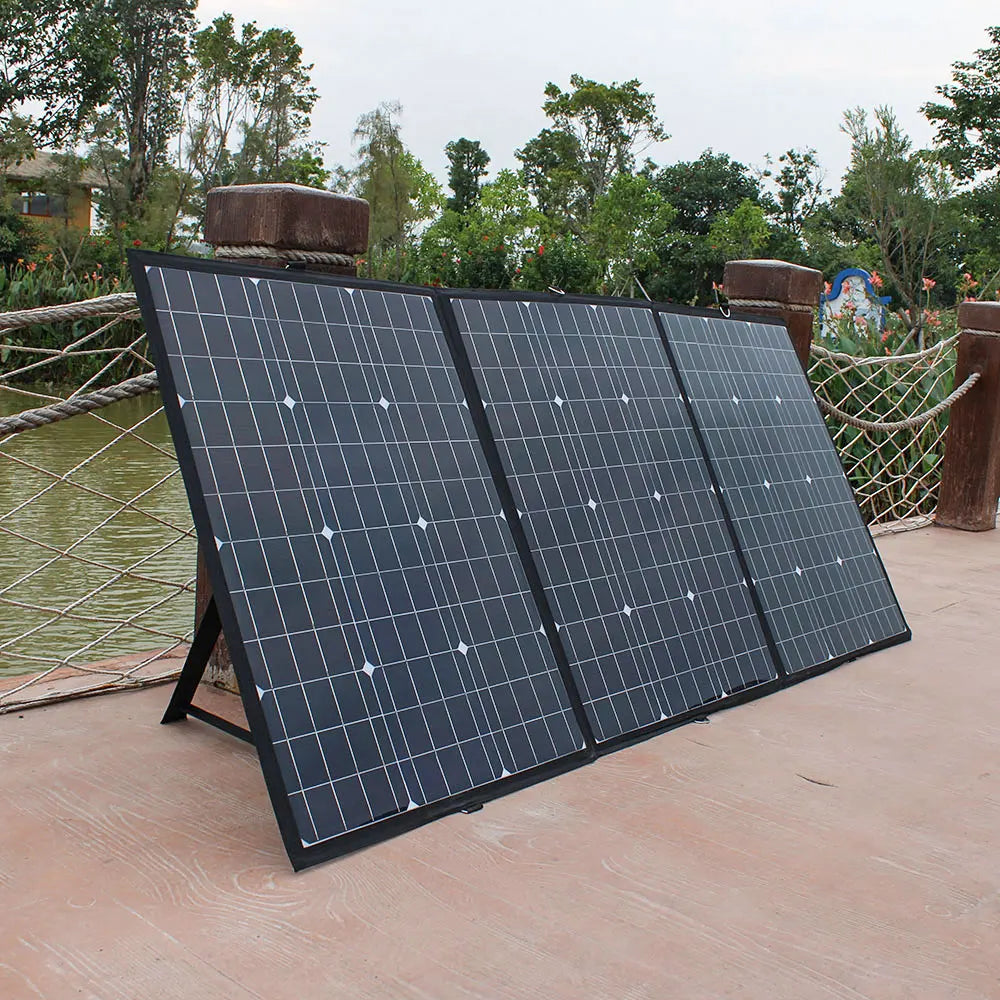 180W Foldable Solar Panel with Water Resistant Mono-Crystalline Battery Charger for Outdoor Use-0