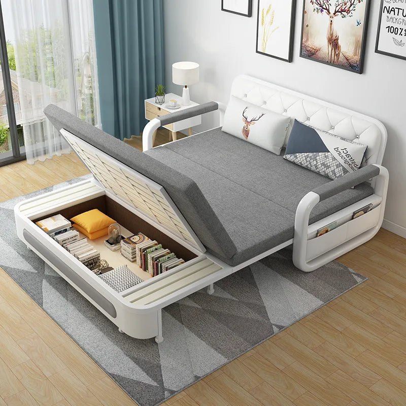 Factory New Design Small MOQ Folding Modern Luxury Sofa Wall Bed Living Room Sofas Sofa Cum Bed with Storage-3