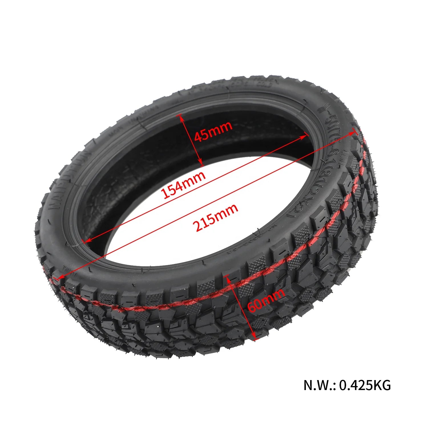 8.5 Inch 50/75-6.1 8 1/2*2 Off-road Rubber Tubeless Tire With Valve for Xiaomi Mijia M365 Pro 1S Electric Scooter Vacuum Tyre-1