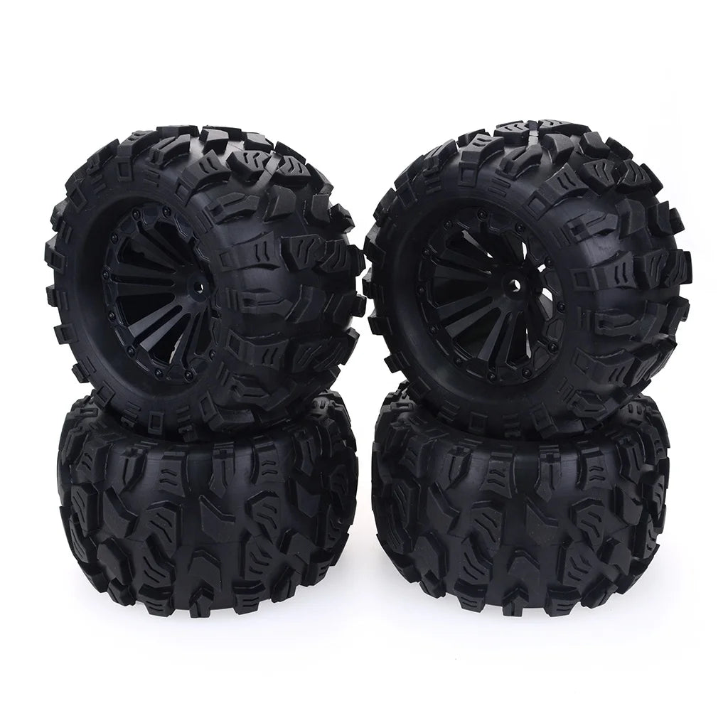 4PCS 125Mm 1/10 Monster Truck Tire & Wheel Hex 12Mm for Tamiya Kyosho HPI HSP Savage XS TM Flux LRP-1