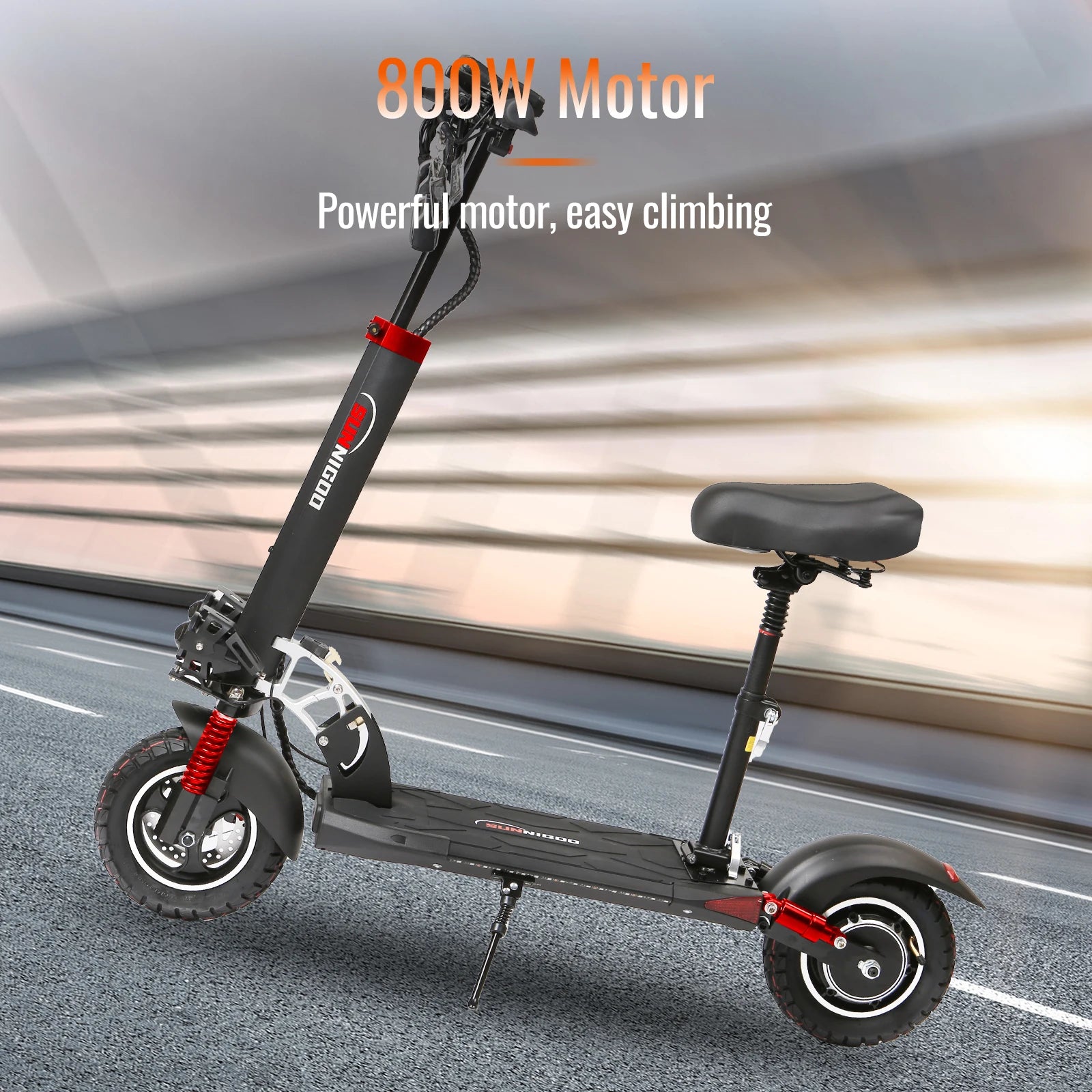 10Inch Off-Road Tire Portable E-scooter SUNNIGOO 800W 48V15Ah Scooter for Adults Big Power-3