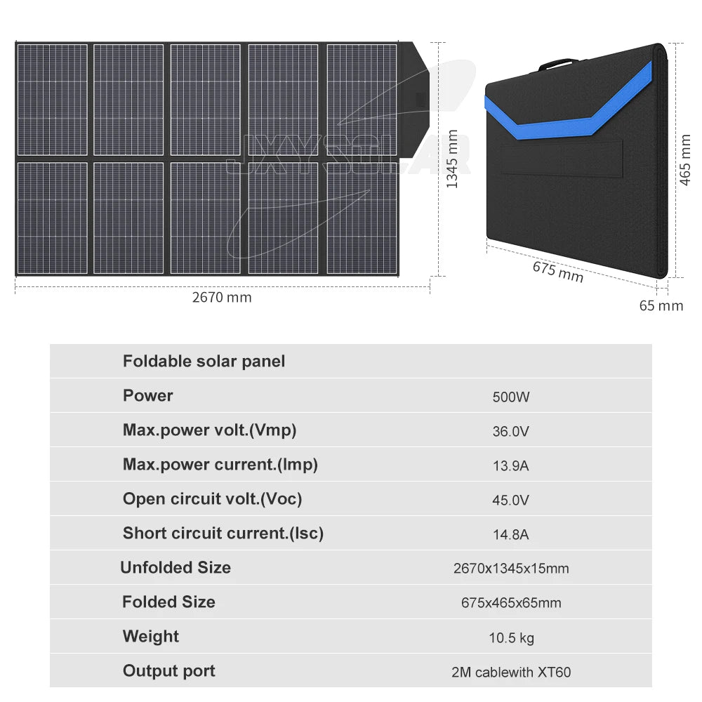 Free Worldwide Shipping 500 Watt 36 Volt Ultra-Portable Foldable Solar Panel Solar Blanket Portable Solar Panel Foldable OEM&ODM-0