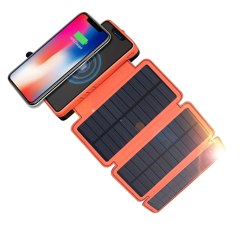 Best Price Portable 20000mAh Solar Charging Folding Panel Mobile Phone External Battery XN-820W Wireless Charger Power Bank-0