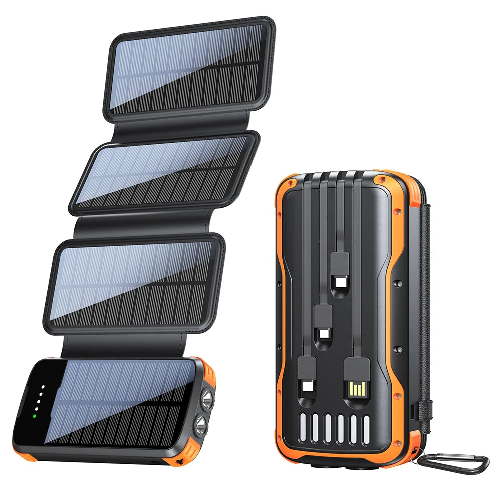 2025 Best Selling Products 4 Solar Cell Panel Large Capacity 20000mAh Portable Waterproof for Iphone Charger Solar Powerbank-0