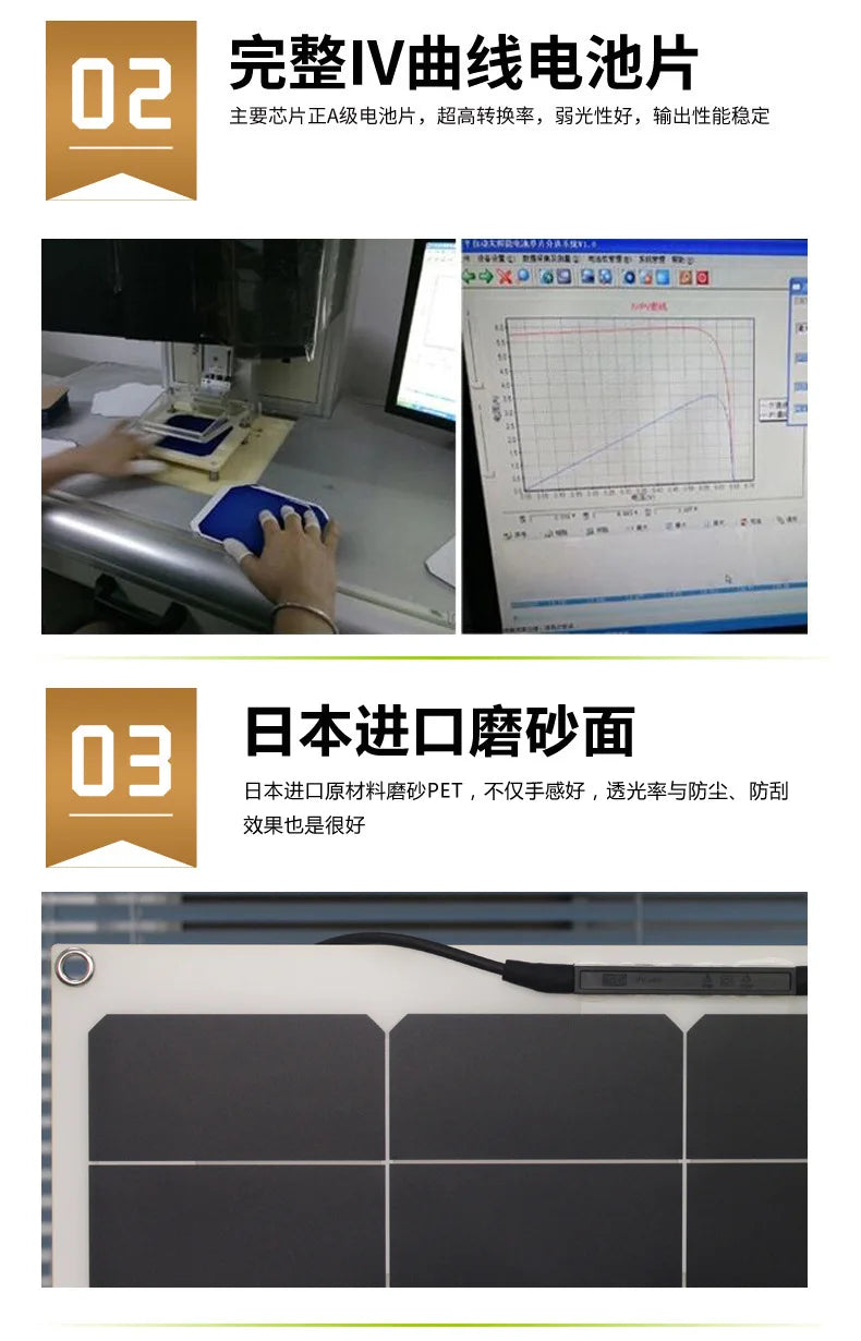 100W SOLAR PANEL Flexible Kit Light Semi Solar Panel for Caravan Homes Energy Monocrystalline Cell 100w 100 Watt 12v-2