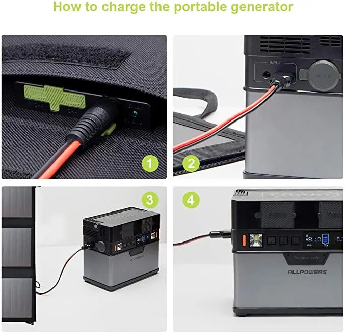 Portable Solar Panel 60W (Dual 5v USB+18v DC Output) Monocrystalline Solar Charger Foldable Solar Panel for Laptop-4