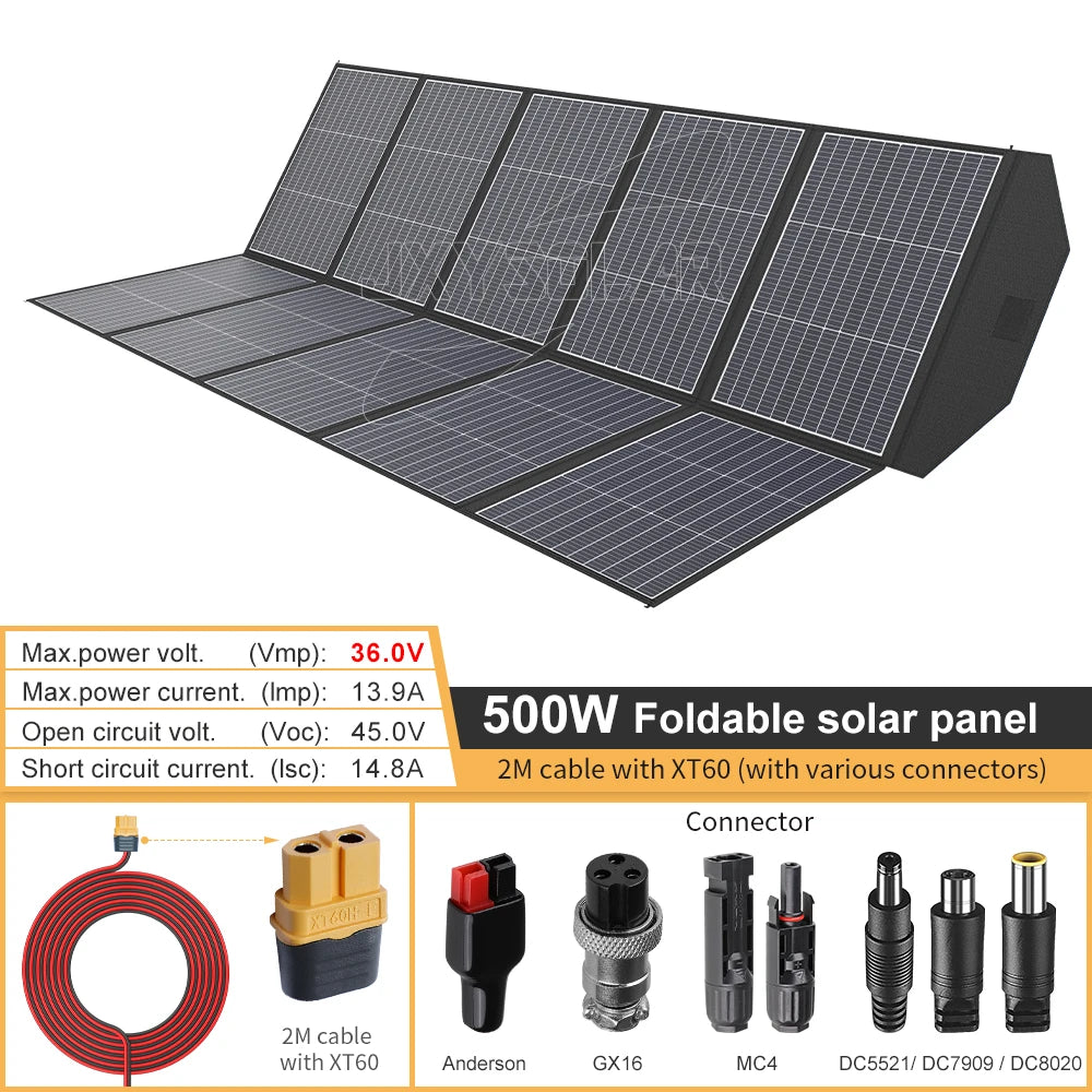 Free Worldwide Shipping 500 Watt 36 Volt Ultra-Portable Foldable Solar Panel Solar Blanket Portable Solar Panel Foldable OEM&ODM-1