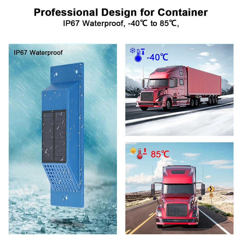 VJOY 4 Year Stand by Solar Panel TK411S Container GPS Tracking System Door Sensor with 4G SIM Container Gps Tracker-4