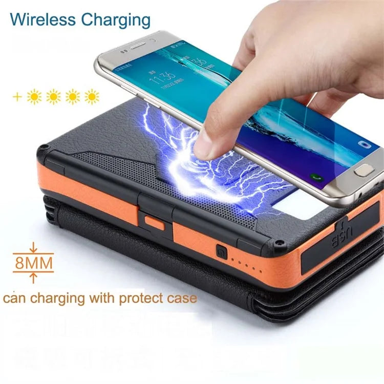 Detachable Solar Panel Wireless Charger 20000mah Portable Power Bank Folding Camping Solar Panels-4